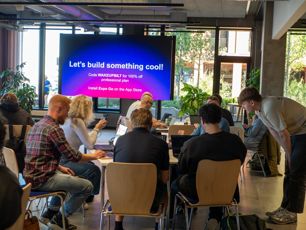 Bilt hackathon kickoff presentation reading “Let's build something cool”