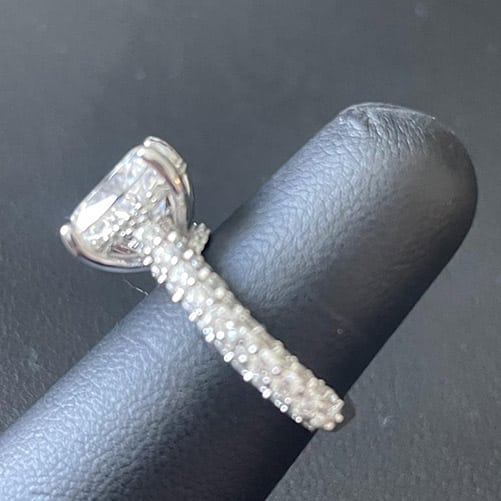 5.70 TCW Elongated Cushion Moissanite Hidden Halo Engagement Ring