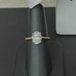 2.20 Tcw Oval Moissanite Colorless Hidden Halo Engagement Ring