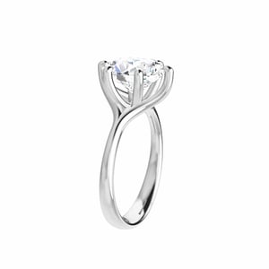Oval Moissanite Cathedral Solitaire Ring - 0.90tcw - 5.80tcw