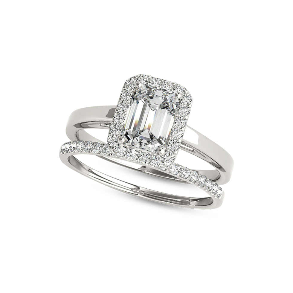 emerald-moissanite-pave-halo-wedding-set-ring-50920wem