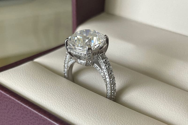 Cushion Hidden Halo Engagement Ring