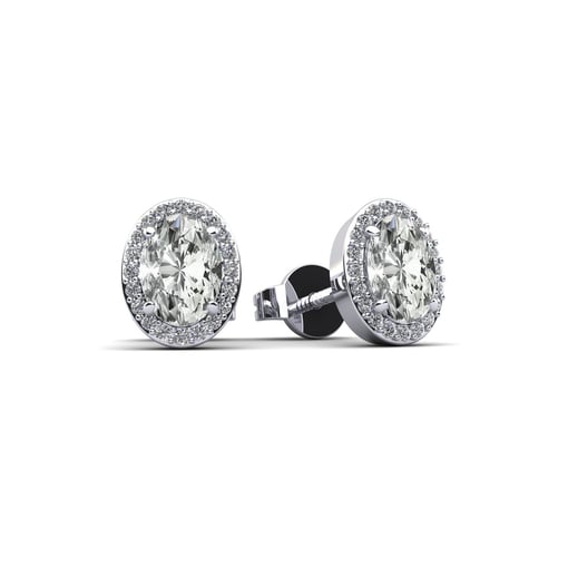 Oval Halo Stud Earrings