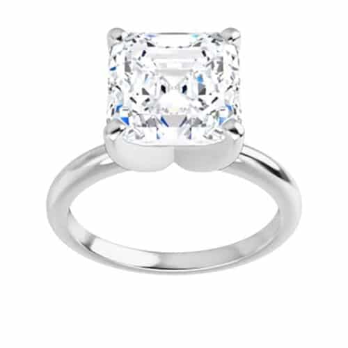 Asscher Moissanite Rings