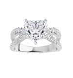 Heart Moissanite Split Band Engagement Ring - 2.30tcw