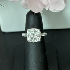 10.35 Tcw Cushion Hidden Halo Pave Engagement Ring