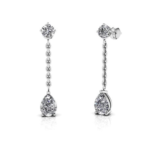 Elegant Pear Moissanite Drop Earrings