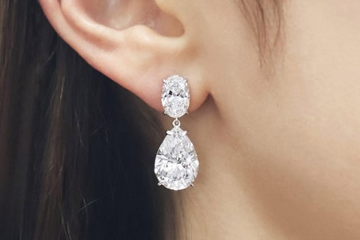 diamond pear drop earrings