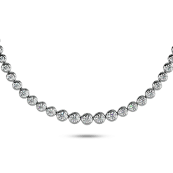 Round Graduated Bezel Tennis Necklace