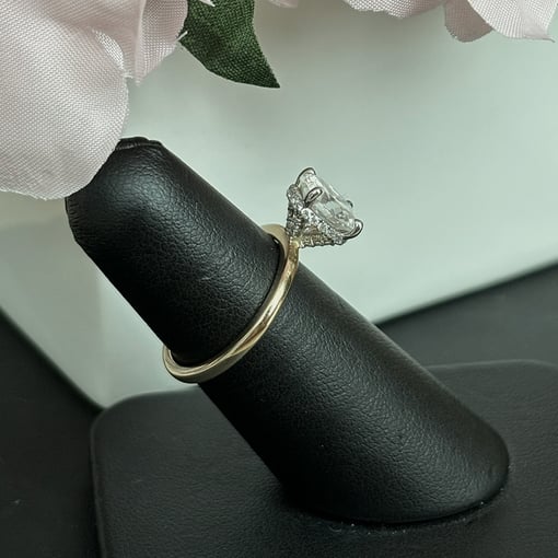 2.20 Tcw Oval Moissanite Colorless Hidden Halo Engagement Ring