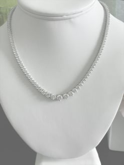 15.00 Tcw Round Moissanite Colorless Graduated Riviera Necklace