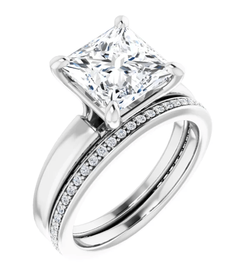 Square Moissanite Solitaire Ring - 2.05tcw - 3.85tcw