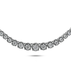 Round Riviera Crown Tennis Necklace