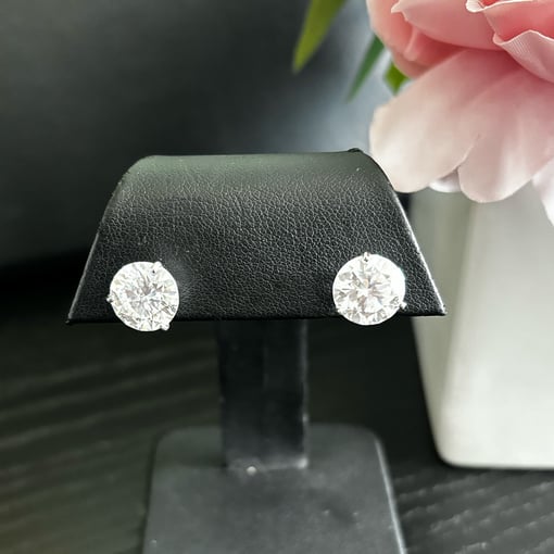 8.00 Tcw Round Moissanite Colorless Martini Stud Earrings