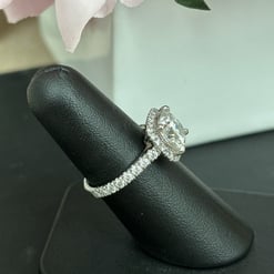 3.50Tcw Cushion Halo Pave Engagement Ring in Platinum