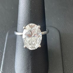 5.84 TCW Oval Moissanite Hidden Halo Solitaire Ring