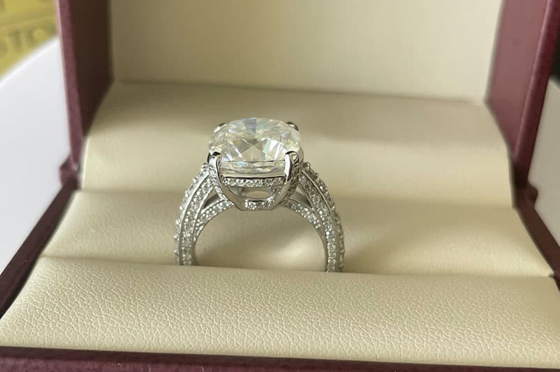 Cushion Hidden Halo Engagement Ring