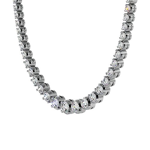 Round Bezel Degrade Tennis Necklace