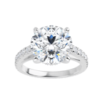 Round Moissanite Hidden Halo Engagement Ring - 2.90tcw -7.13tcw