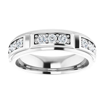 Round Moissanite Men's Wedding Eternity Ring - 1.08tcw to 1.80tcw-124135rd