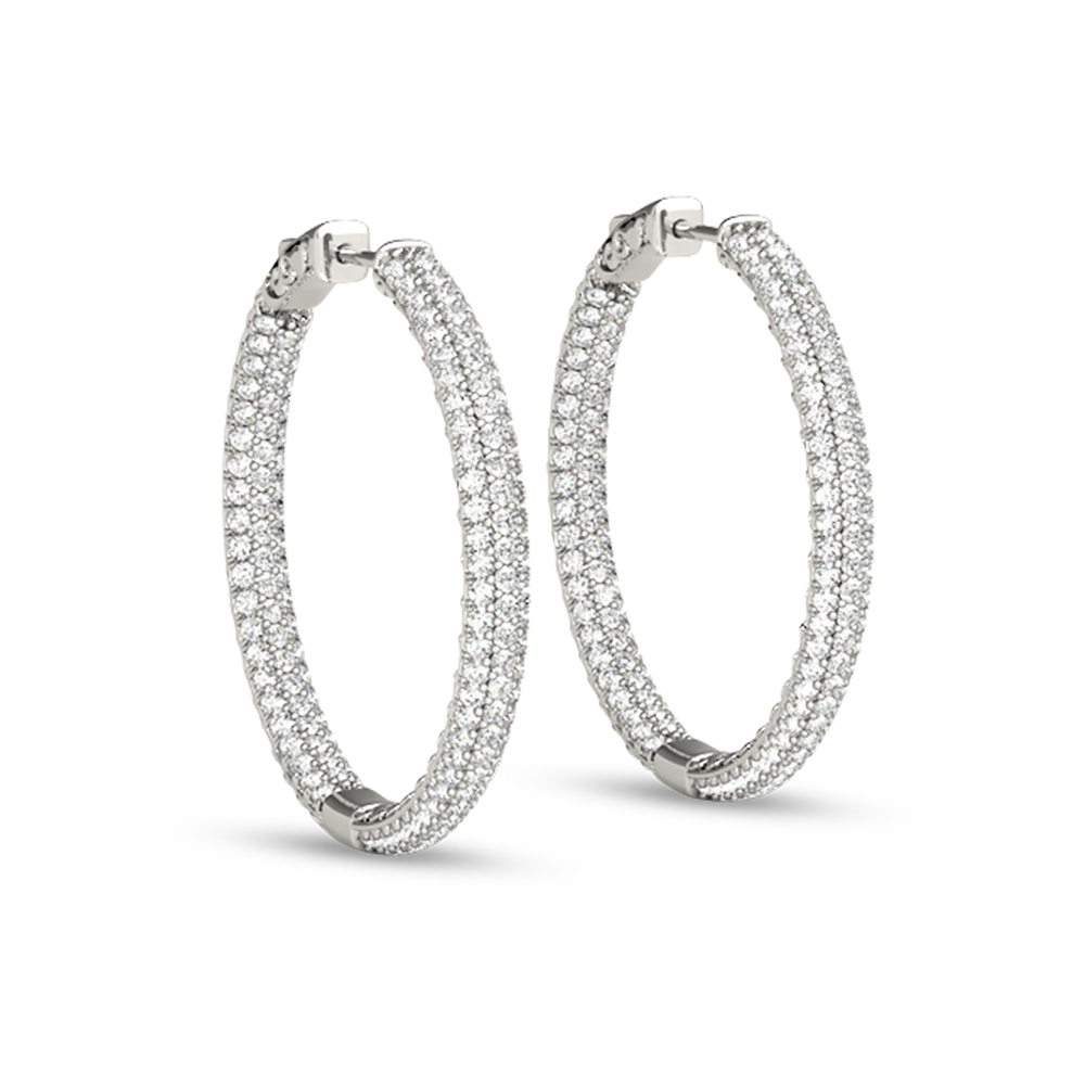 Moissanite inside out hoop earrings deals