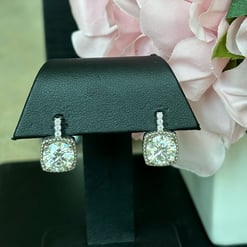 5.70 tcw Round Moissanite Colorless Drop Earrings in White Gold