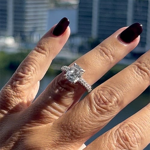 4.90 TCW Oval Moissanite Colorless Halo Pave Engagement Ring