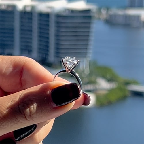 2.00 TCW Round Moissanite Colorless Solstice Solitaire Ring
