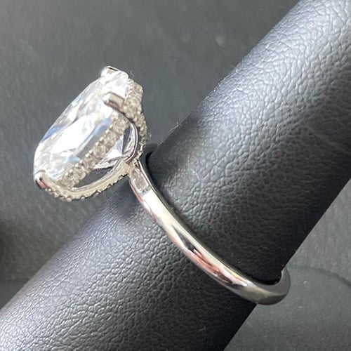 5.84 TCW Oval Moissanite Hidden Halo Solitaire Ring