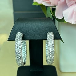 9.00 Tcw Round Moissanite Colorless Pave Inside Out Hoops Earrings
