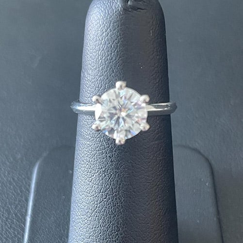 2.00 Ct Round Moissanite Solstice Tiffany Style Solitaire Ring