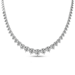 Round 3 Prongs Degrade Riviera Tennis Necklace