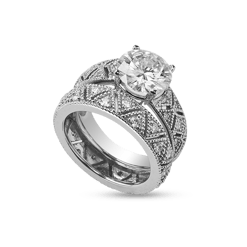 round-moissanite-milgrain-engagement-ring-129504rd