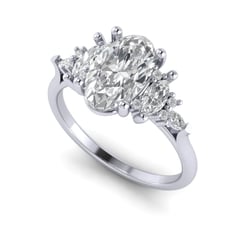 2.30tcw Elongated Oval Engagement Ring