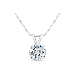 Round Moissanite Solitaire Pendant - 124116prd