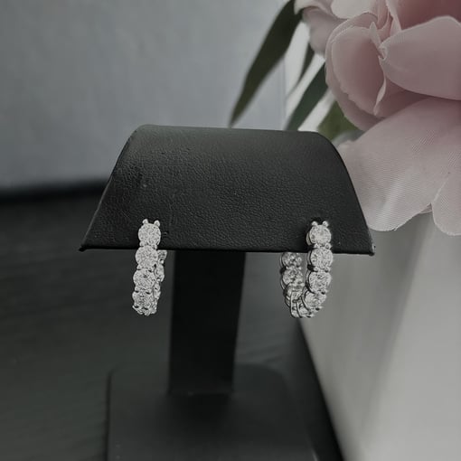 4.50 Tcw Round Moissanite Colorless Inside Out Hoops Earrings