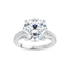 round moissanite hidden halo engagement ring