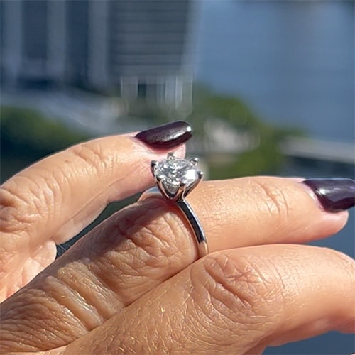2.00 TCW Round Moissanite Colorless Solstice Solitaire Ring