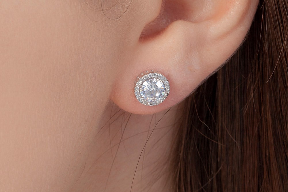 Moissanite Halo Earrings Tuscaloosa, AL