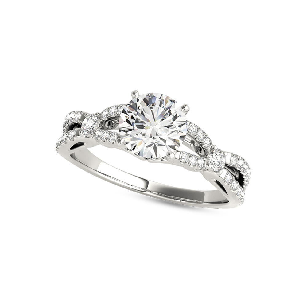 Round Moissanite Cross Band Engagement Ring 1.75tcw Venazia
