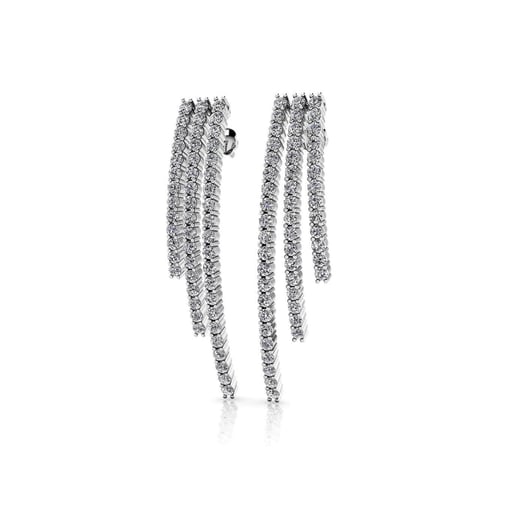 Triple Strand Moissanite Drop Earrings