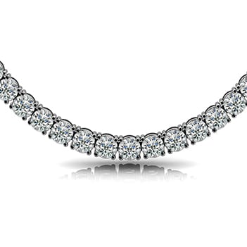 Round 4 Prongs Riviera Necklace, 4.0mm Width - (15.84tcw - 23.76tcw)