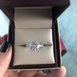 4.00tcw Round Moissanite Forever One Engagement Ring