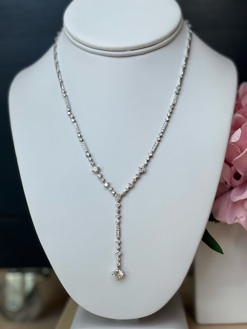 2.00 Tcw Round Moissanite Colorless Pendant Tennis Necklace