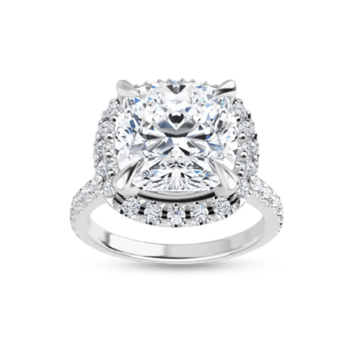 Cushion Halo Eternity Engagement Ring