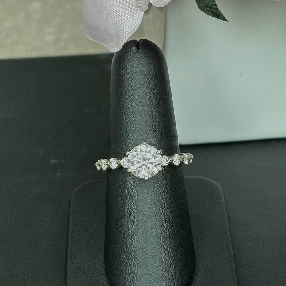 3.00 Tcw Round Moissanite Colorless Hidden Halo Engagement Ring