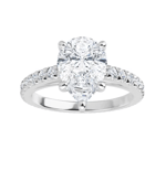 Pear Moissanite Hidden Halo Engagement Ring  - 2.50tcw - 4.60tcw
