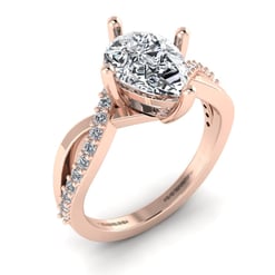 2.33 TCW Pear Moissanite Twisted Engagement Ring