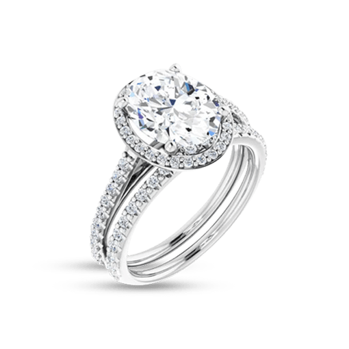 2.75 Ct Oval Halo Bridal Set Rings