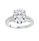 Oval Moissanite Hidden Halo Engagement Ring - 2.50tcw - 5.20tcw